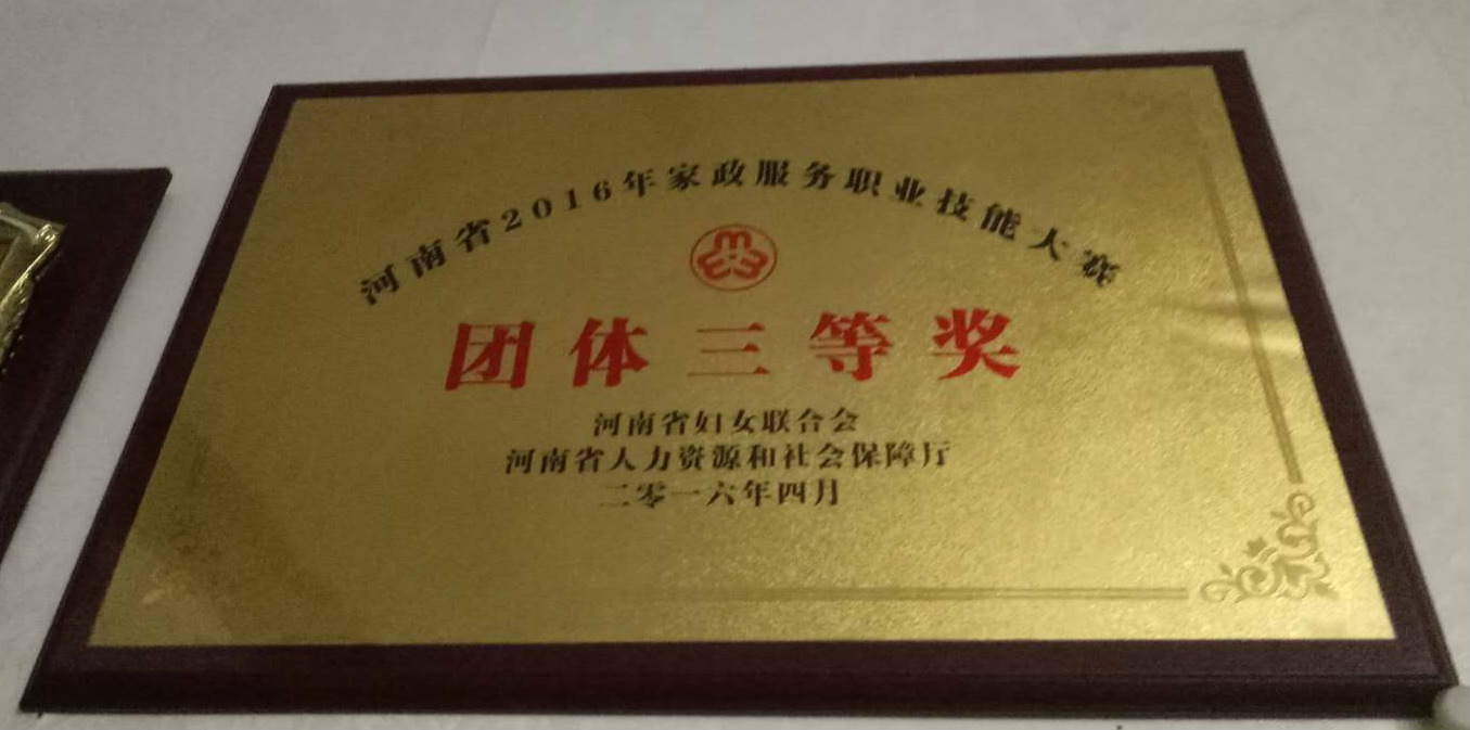 在河南省2016年家政服务职业技能大赛中